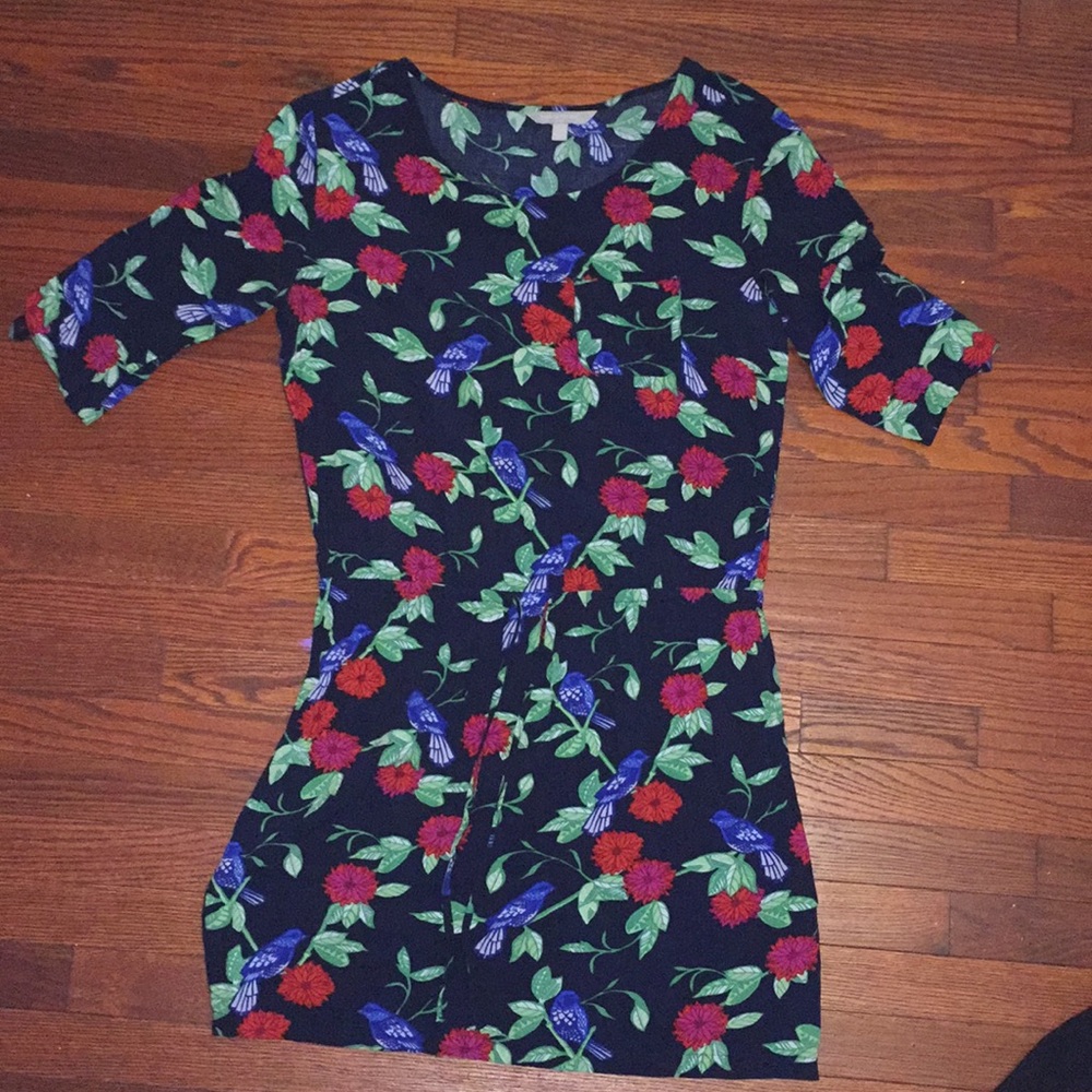 Flower synced at waist dress